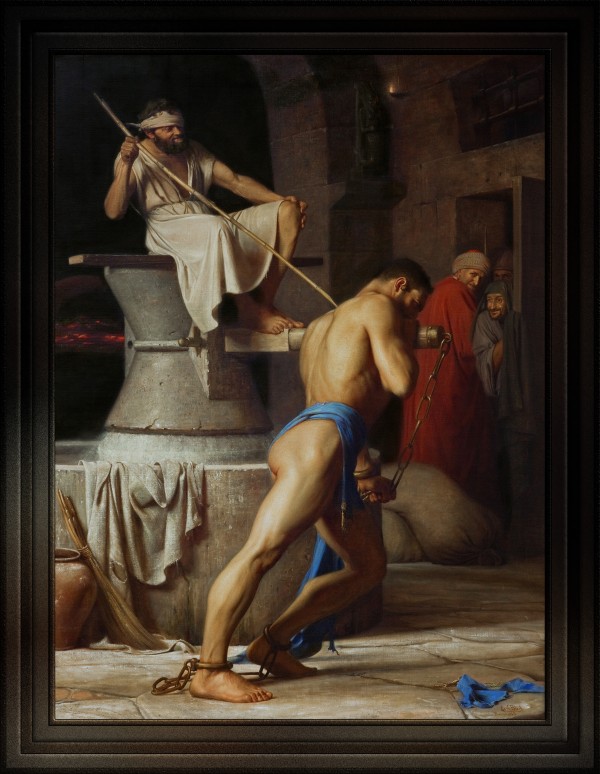 Samson At The Philistines by Carl Heinrich Bloch Fine Art Old Masters Reproduction by xzendor7